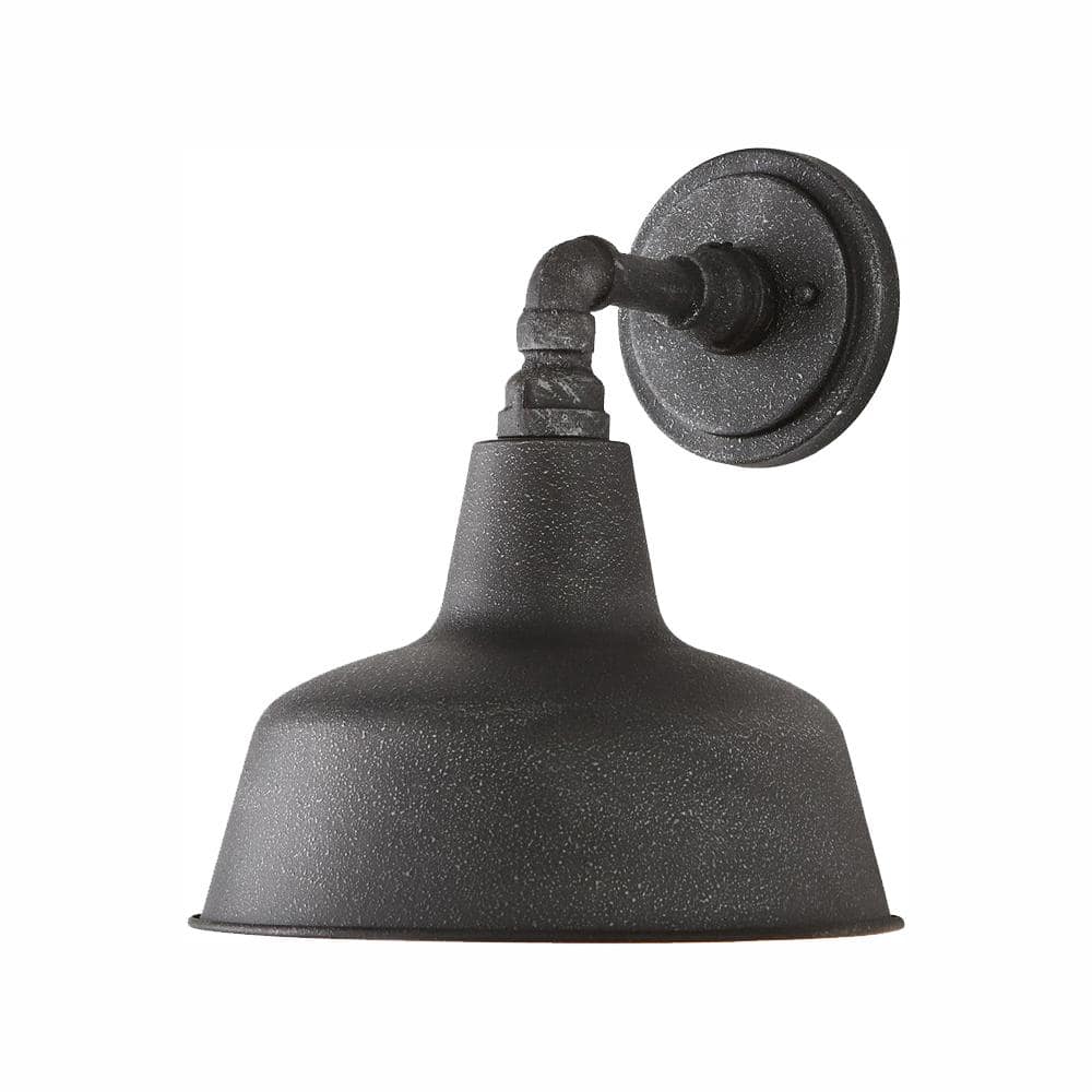 Hargreaves 12.37 in. 1-Light Gilded Iron Rustic Farmhouse Hardwired Outdoor Wall Light Lantern Sconce with Seeded Glass price history on PriceWatchPro