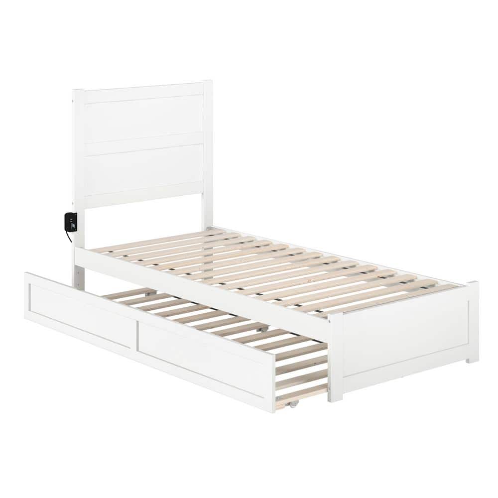 AFI NoHo White Twin Extra Long Bed with Footboard and Twin Extra Long ...