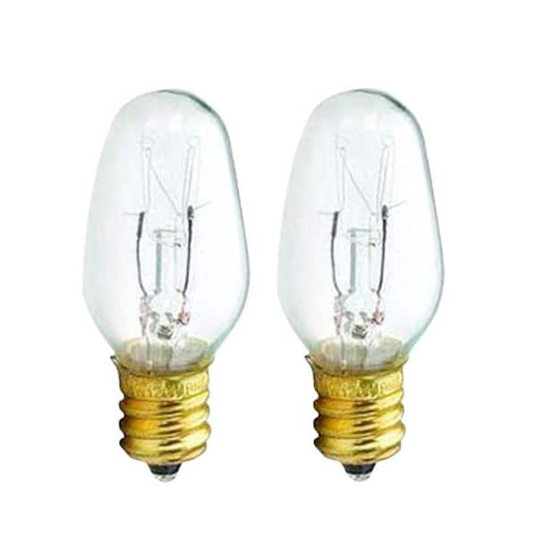 Philips 15-Watt C7.5 Incandescent Clear Candelabra Base Light Bulb (2-Pack)