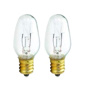 15-Watt C7.5 Incandescent Clear Candelabra Base Light Bulb (2-Pack)