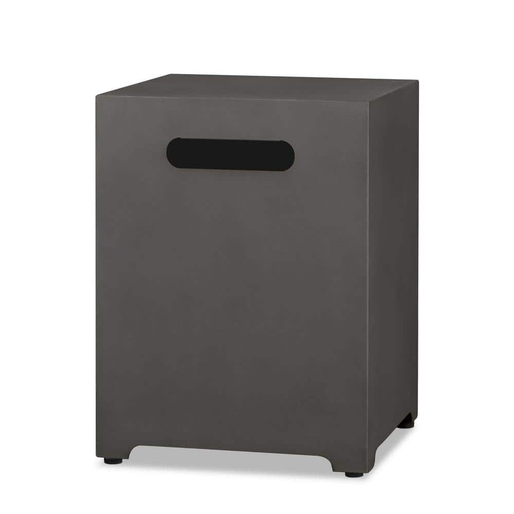 Aegean 20" Dark Gray Powder-Coated Steel Propane Tank Cover