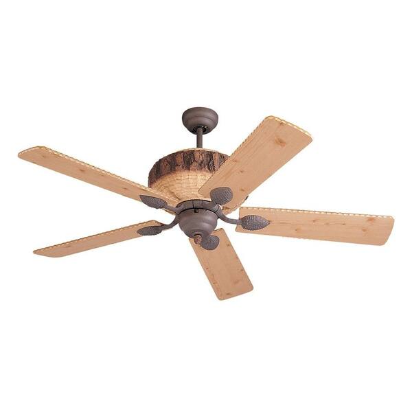 Generation Lighting Great Lodge 52 in. Weathered Iron/Lodge Pine Ceiling Fan