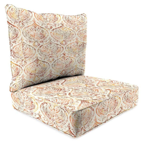 Jordan Manufacturing 46.5 in. L x 24 in. W x 6 in. T Rectangular Outdoor Deep Seat Cushion Set in Rustique Barley