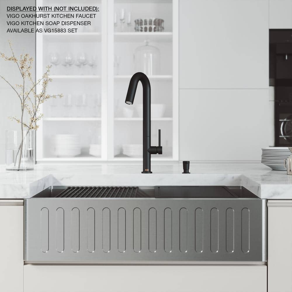 Oxford 36" Stainless Steel Farmhouse Kitchen Sink with Accessories