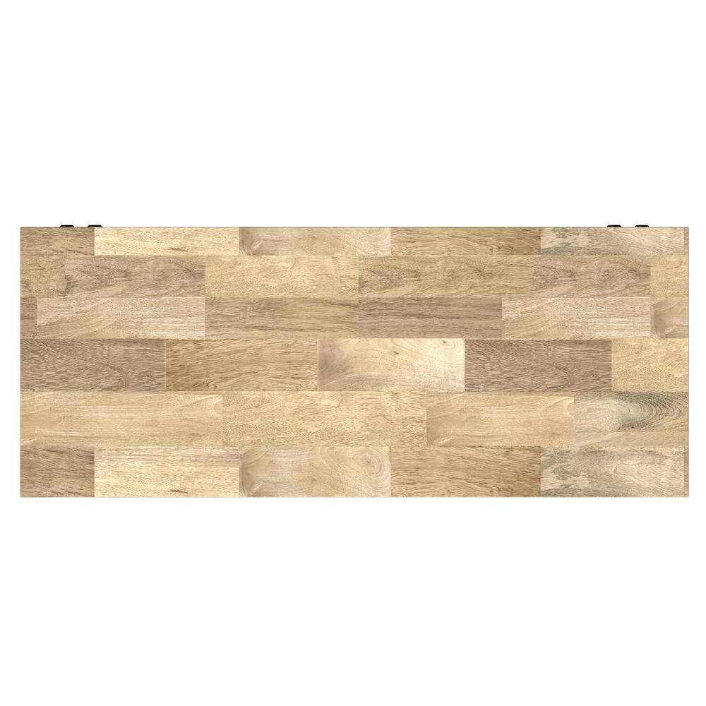 Natural Mango Wood Industrial Hall Tree with Storage Bench