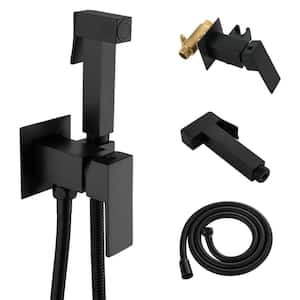 ALA Non- Electric Stainless Steel Handheld Handle Bidet Sprayer Toilet Bidet Attachment in. Black (Including valves )