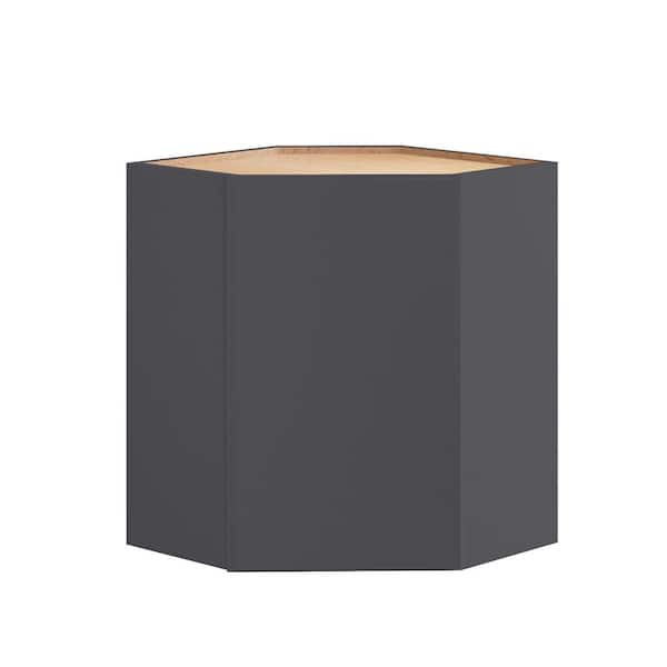 Home Decorators Collection Hargrove 24 in. W x 12 in. D x 30 in. H Assembled Plywood Wall Corner Kitchen Cabinet in Valiant Onyx with Soft Close