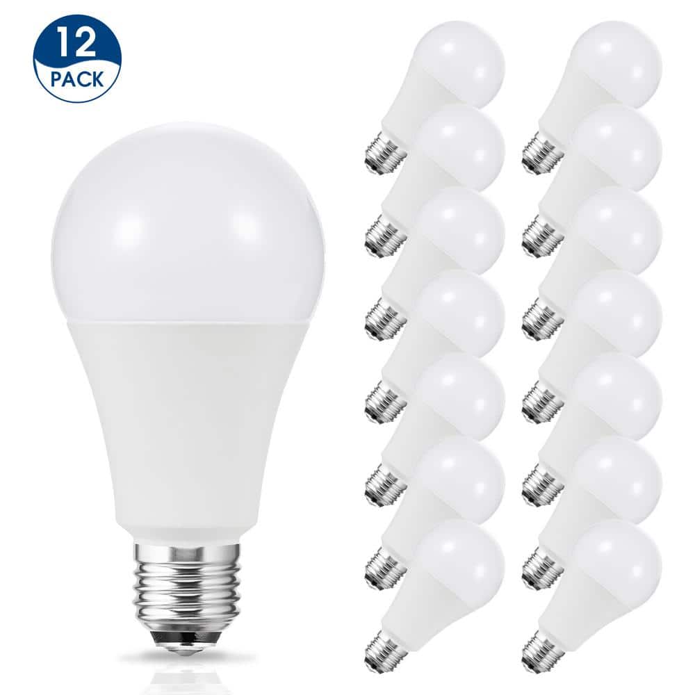 YANSUN 50-Watt/100-Watt/150-Watt Equivalent A21 3-Way LED Light Bulb in Daylight 5000K (12-Pack) -  XP03503E26D