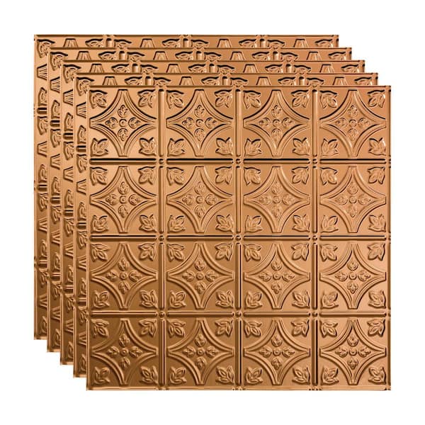 Fasade Traditional #1 2 ft. x 2 ft. Polished Copper Lay-In Vinyl Ceiling Tile ( 20 sq.ft. )