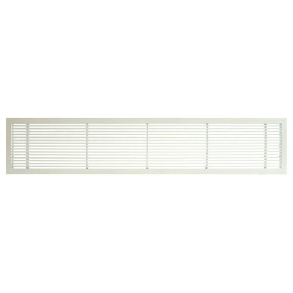 Architectural Grille AG10 Series 6 in. x 48 in. Solid Aluminum Fixed Bar Supply/Return Air Vent Grille, White-Matte
