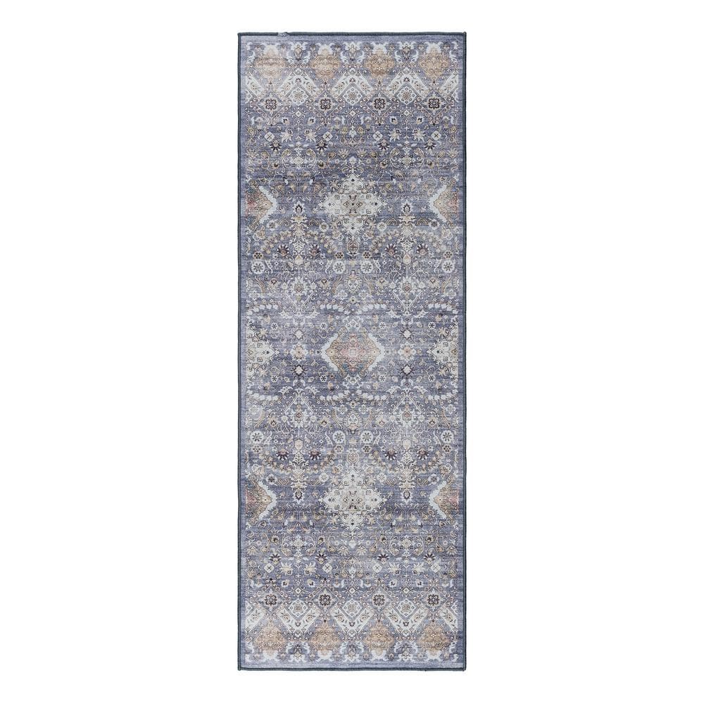 Gertmenian Tanis Gray 2 ft. x 6 ft. Crystal Print Polyester Digitally ...