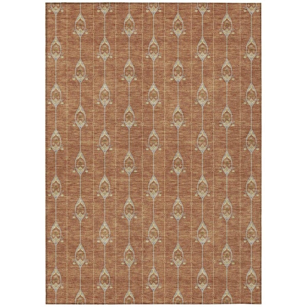 Chantille Machine Washable Indoor/Outdoor Abstract ACN2691 Rust 10 ft. x 14 ft. Area Rug
