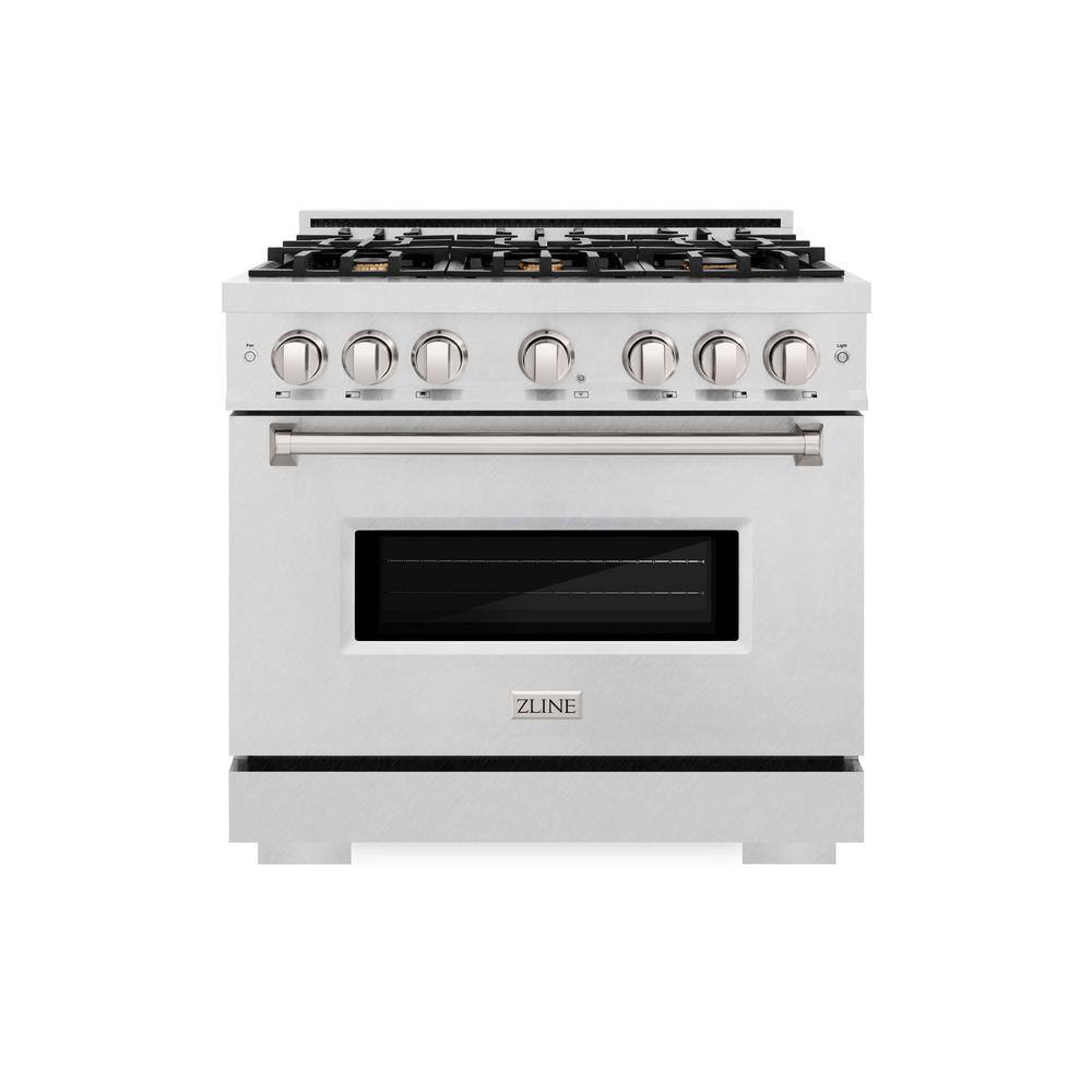 36 in. 5.2 cu. ft. Classic Gas Range with Convection Gas Oven in Satin Stainless Steel with 6 Brass Burners price history on PriceWatchPro