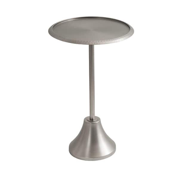Kate and Laurel Sanzo 15.00 in. Silver Round Metal End Table