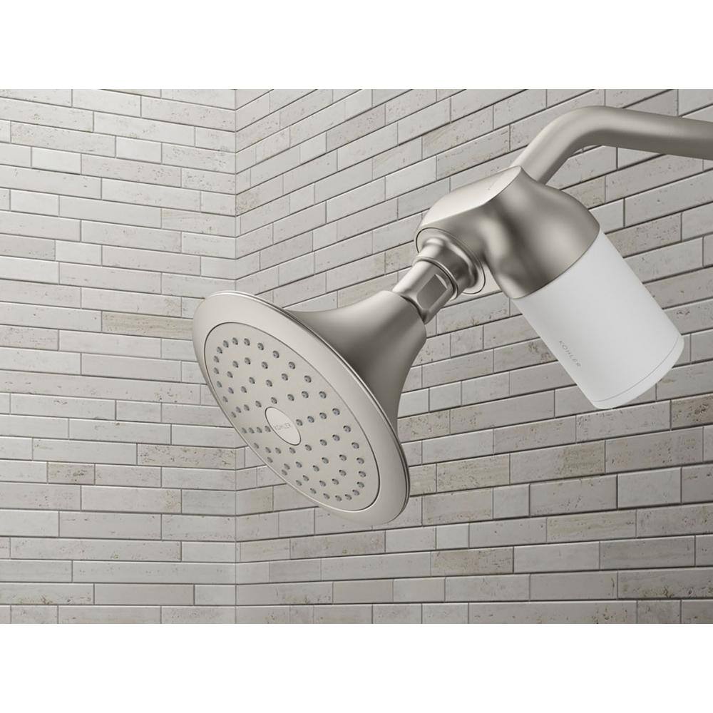 Vibrant Brushed Nickel Wall Mounted Shower Filter Attachment