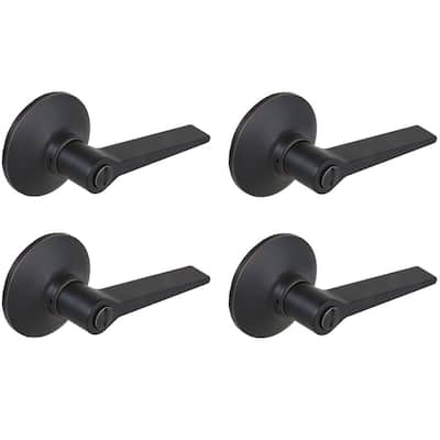 Freedom Aged Bronze Bed and Bath Door Handle (4-Pack)