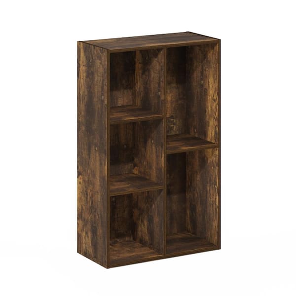 Furinno Luder 31.5 in. Tall Amber Pine Wood 5-Shelf Standard Bookcase