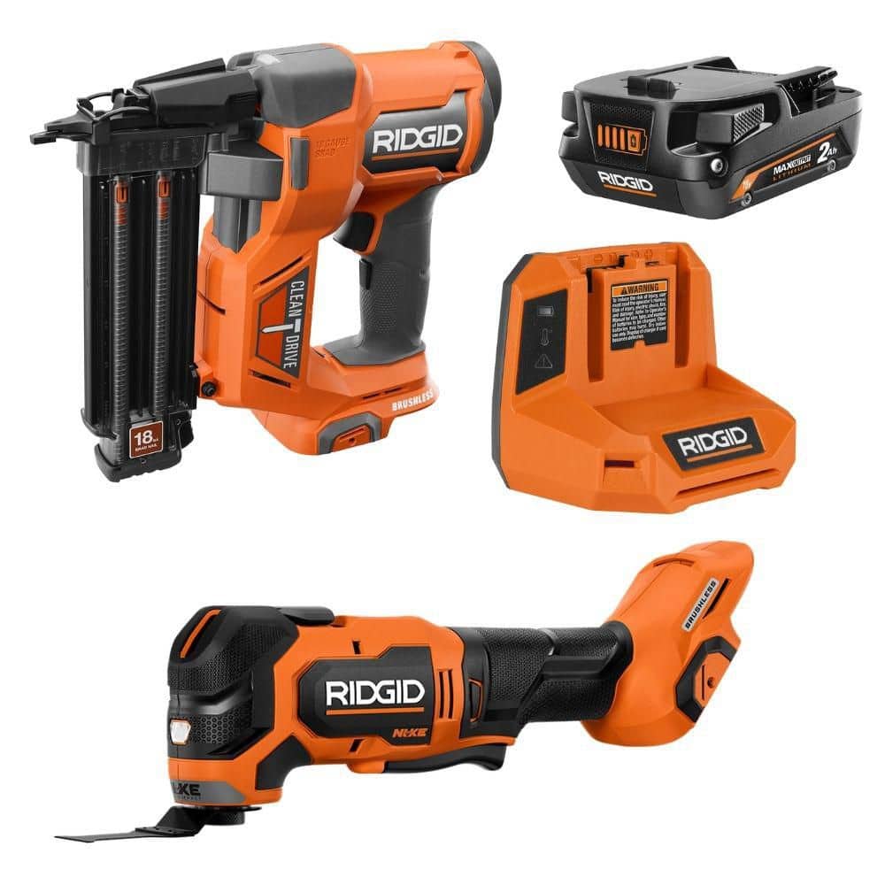 18V Brushless 18-Gauge Brad Nailer w/ 2.0 Ah Battery & Charger w/ 18V NUKE SubCompact Brushless Multi-Tool price history on PriceWatchPro
