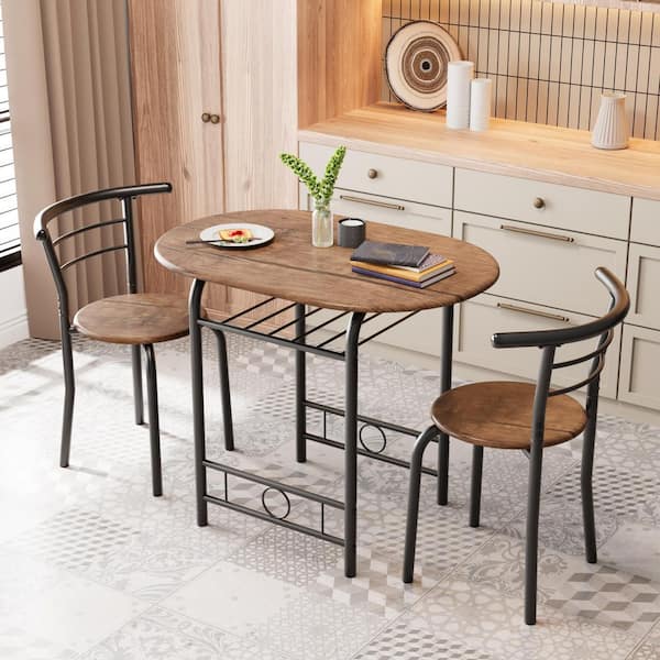 Creaser 3-Piece Brown Dining Table Set