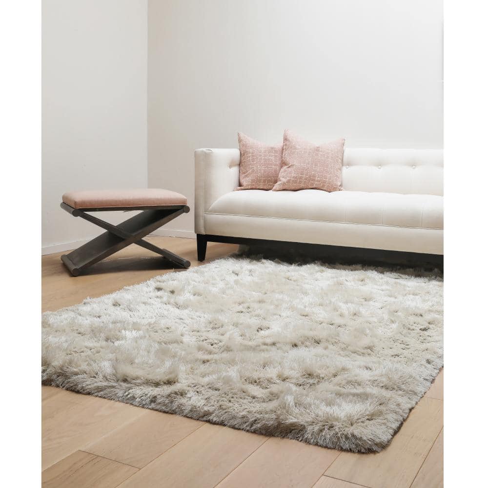 Luxe Shag Ivory 8 ft. x 10 ft. Area Rug-8501-8x10 - The Home Depot