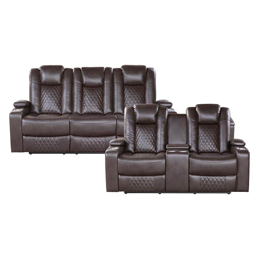 Briscoe 82.5 in. W Straight Arm Faux Leather Rectangle 2-Piece Power Reclin