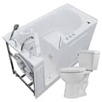 Nova Heated 60 in. Walk-In Air Bath Tub in White with 1.28 GPF Single Flush Toilet