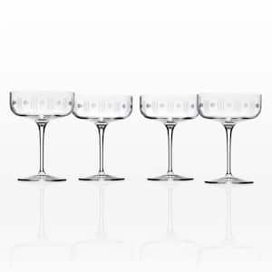 Mid-Century Modern 10 oz. Clear Coupe (Set of 4)