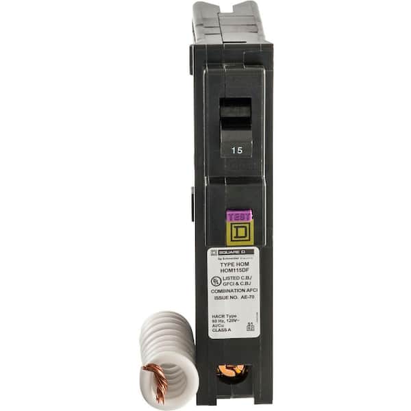 Square D Homeline 15 Amp Single-Pole Dual Function (CAFCI and GFCI