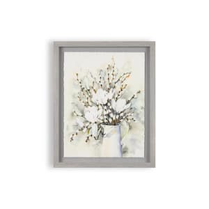 15.7 in. x 19.7 in. Pussy Willow In Vase Framed Print Wall Art