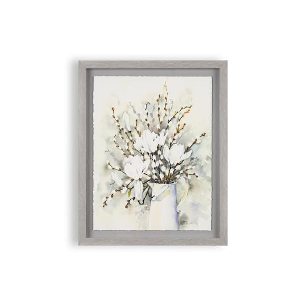 Laura Ashley 15.7 in. x 19.7 in. Pussy Willow In Vase Framed Print Wall ...