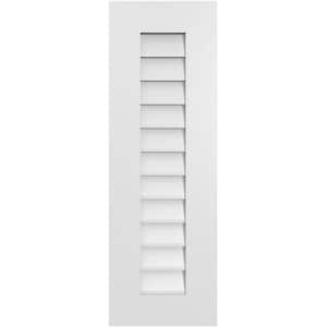 12 in. x 36 in. Rectangular White PVC Paintable Gable Louver Vent Non-Functional