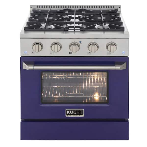 Kucht 30 in. 4.2 cu. ft. Dual Fuel Range with Gas Stove and Electric Oven with Convection Oven in Blue