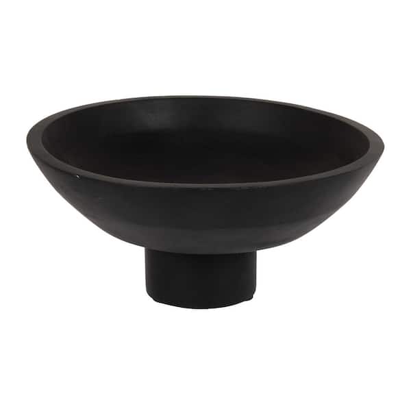 11.5 in. 421 fl. oz. Black Mango Wood Footed Serving Bowl