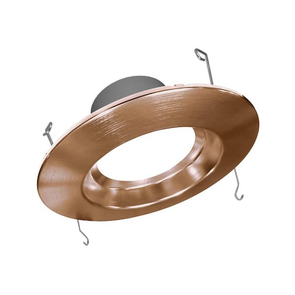NICOR 5 in. and 6 in. Downlight Aged Copper 800-Lumen Integrated LED Recessed Trim Retrofit Light