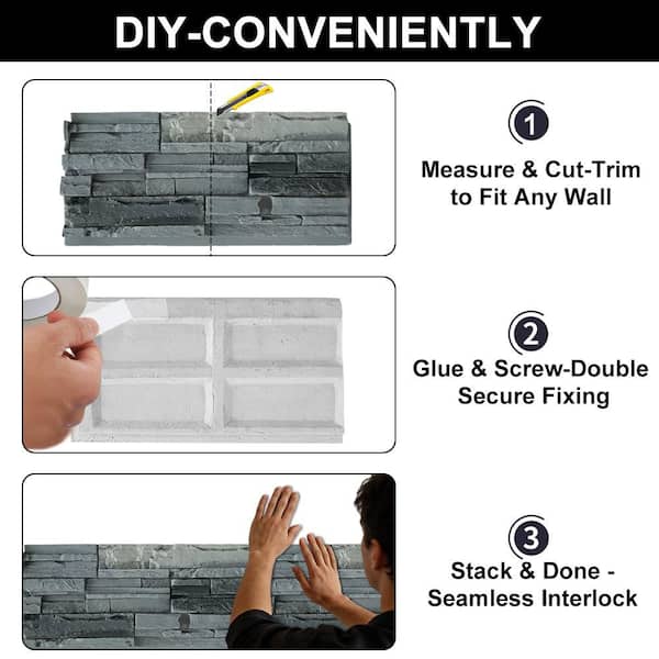 Wellco 12 in. W x in. L Brown Faux Stone Panel Siding FSS4712SST6P
