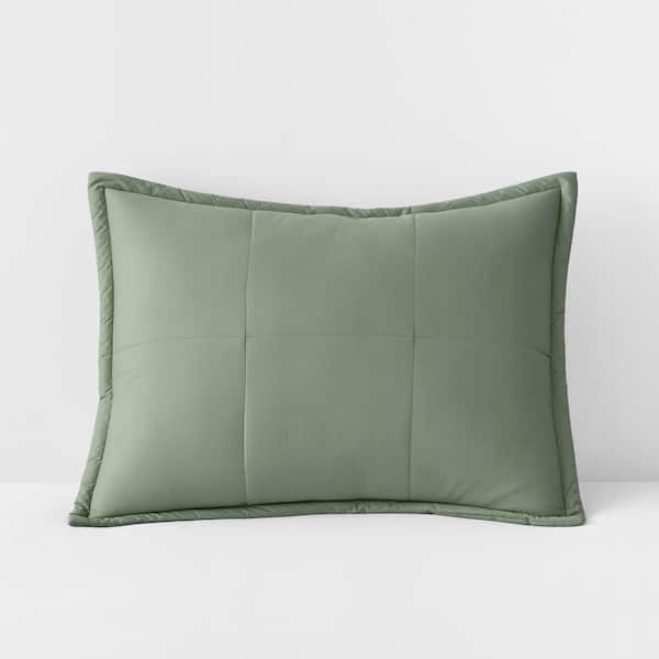 Lacrosse Quilted Recycled Fill Thyme Cotton Standard Sham