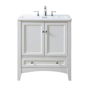 Delia 30 in. x 22 in. White Acrylic Undermount Laundry Utility Sink