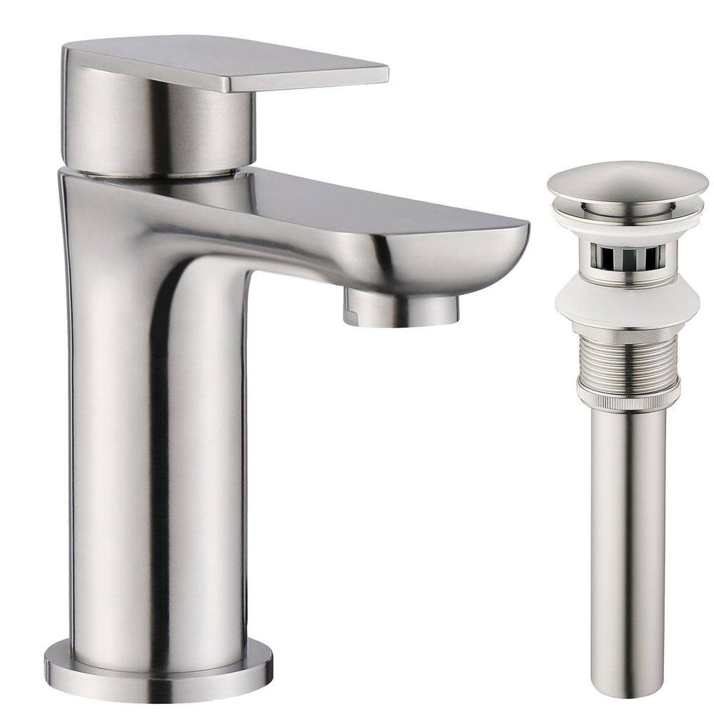 Basin Faucet Single Handle Single Hole Bathroom Faucet Splash-Free with Pop-Up Drain Set in Brushed Nickel price history on PriceWatchPro