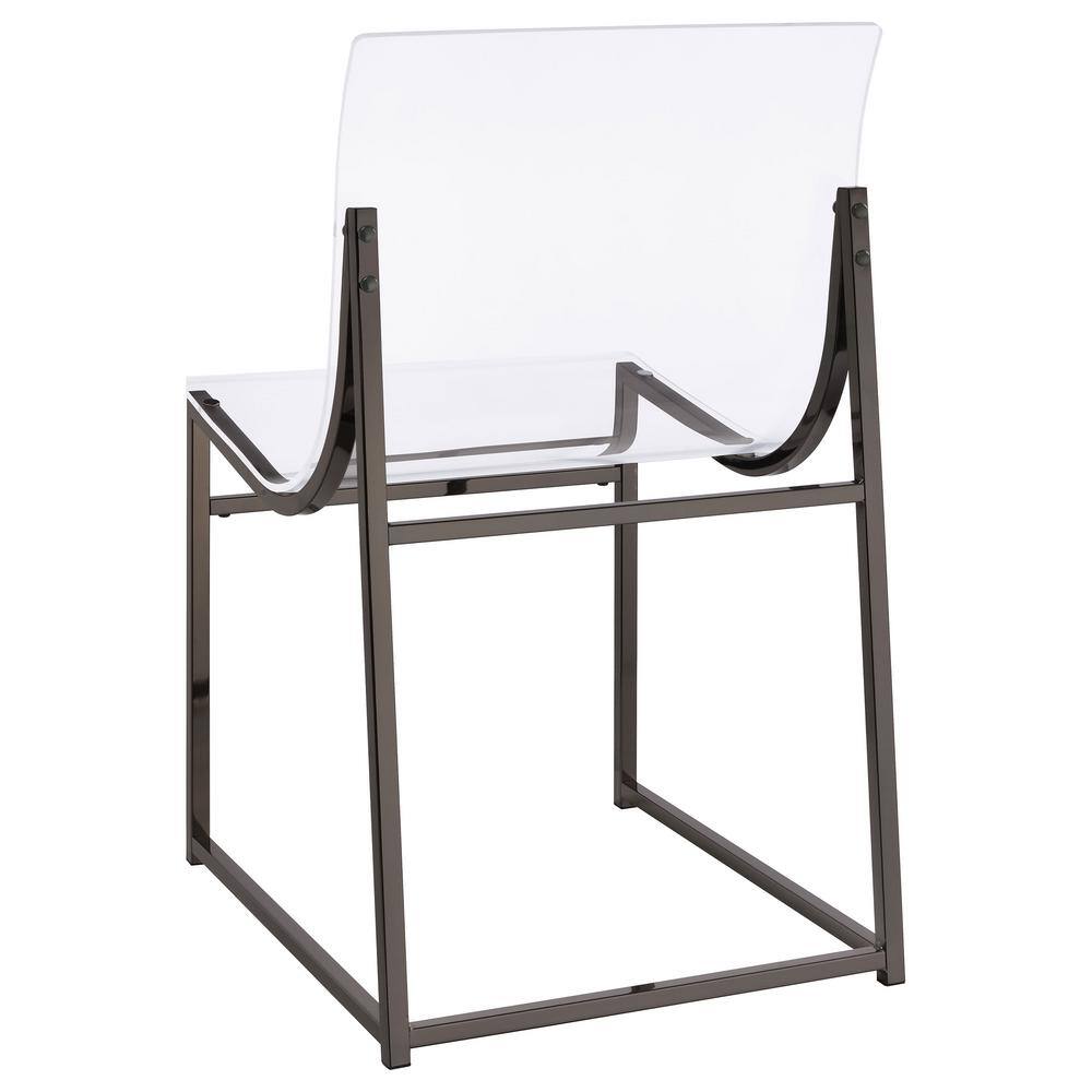 Adino Clear Acrylic and Black Nickel Side Chairs Set of 2