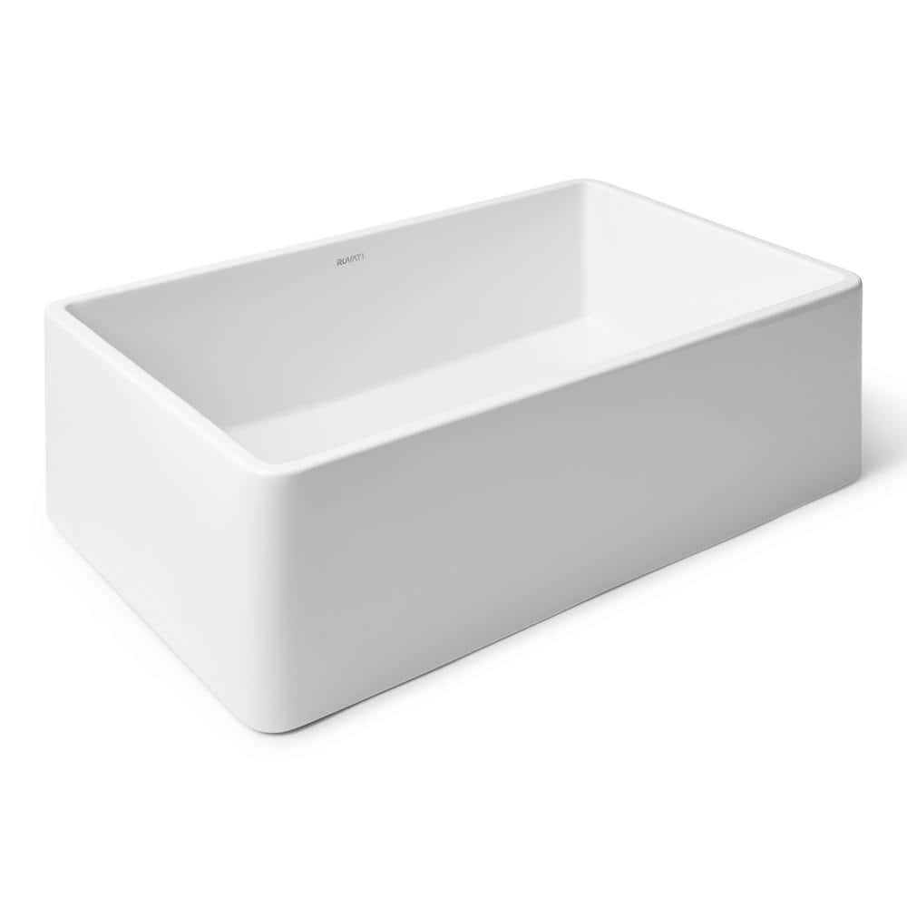 Ruvati 30'' White Fireclay Farmhouse Apron-Front Sink