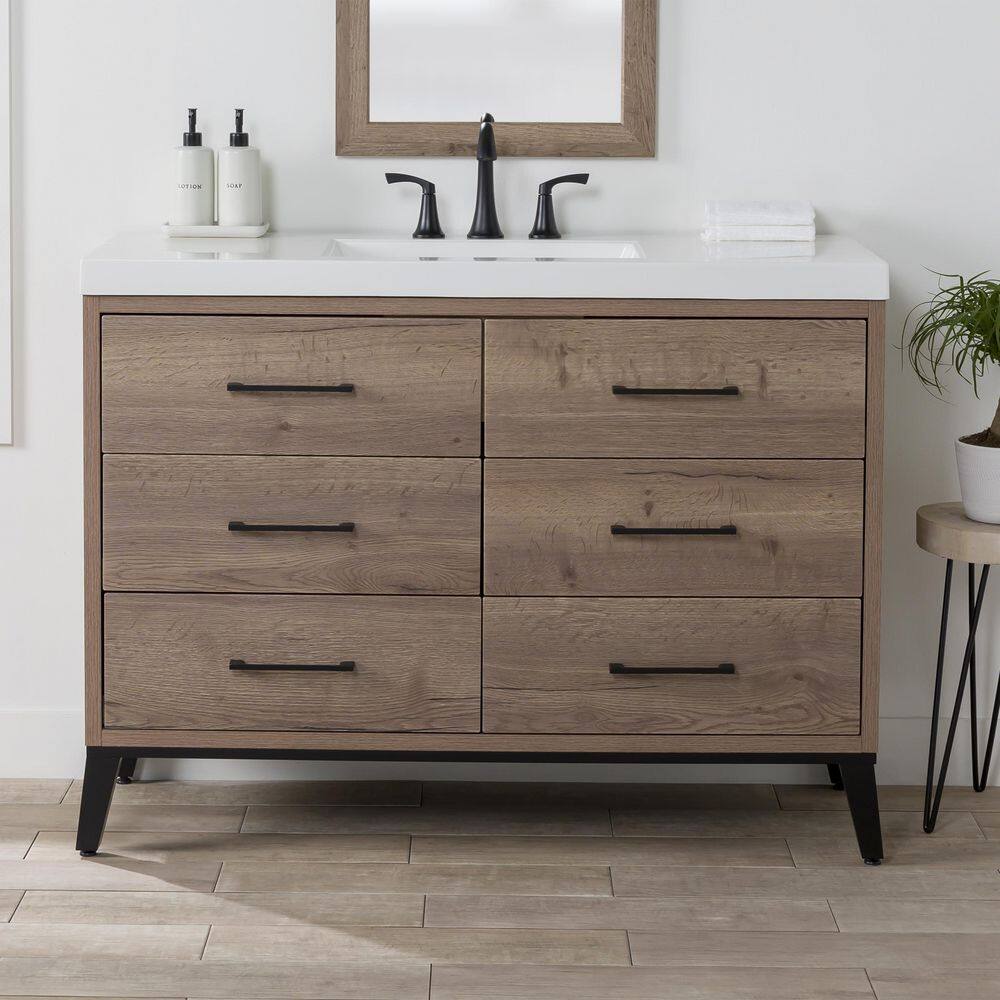 Domani Solway 49 in. W x 19 in. D x 37 in. H Single Sink Freestanding