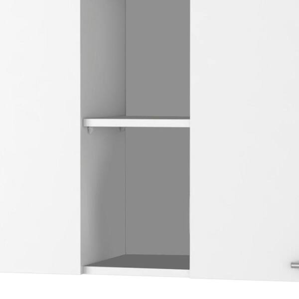 59.05 in. W x 12.4 in. D x 23.62 in. H Black Wood Ready to Assemble Wall Kitchen Cabinet with Shelves and Four Doors