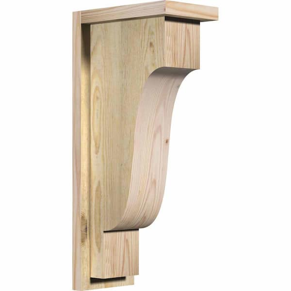 Ekena Millwork 6 in. x 10 in. x 22 in. Douglas Fir Newport Rough Sawn Corbel with Backplate