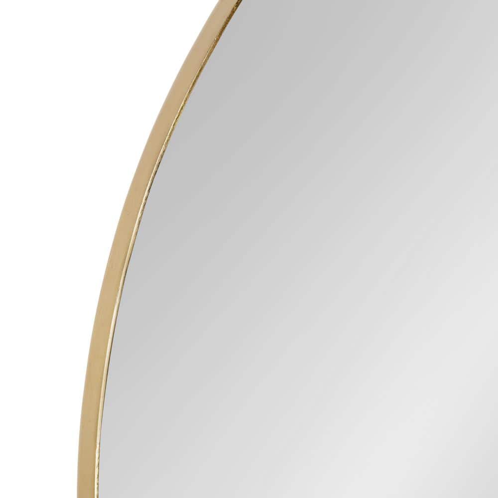 Elegant Gold Iron Round Wall Mirror, 32" Diameter