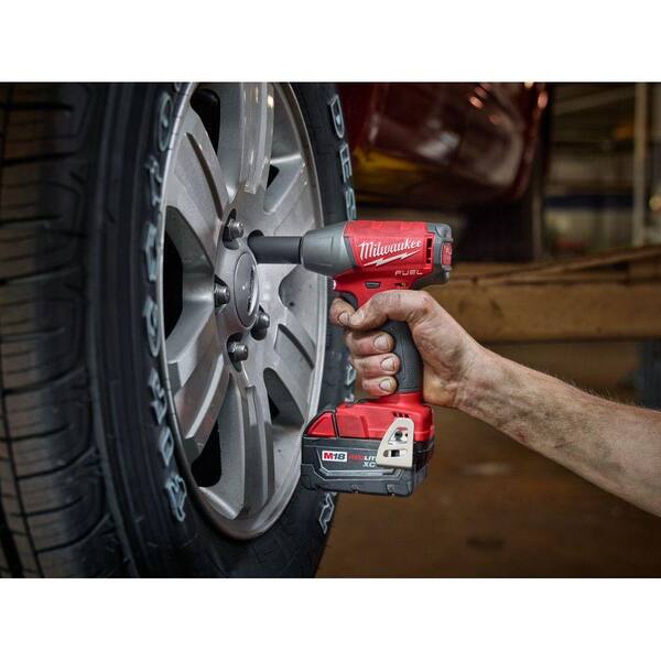 Milwaukee - M18 FUEL 18-Volt Lithium-Ion Brushless Cordless 3/8 in. Impact Wrench with Friction Ring Kit with Two 5 Ah Batteries