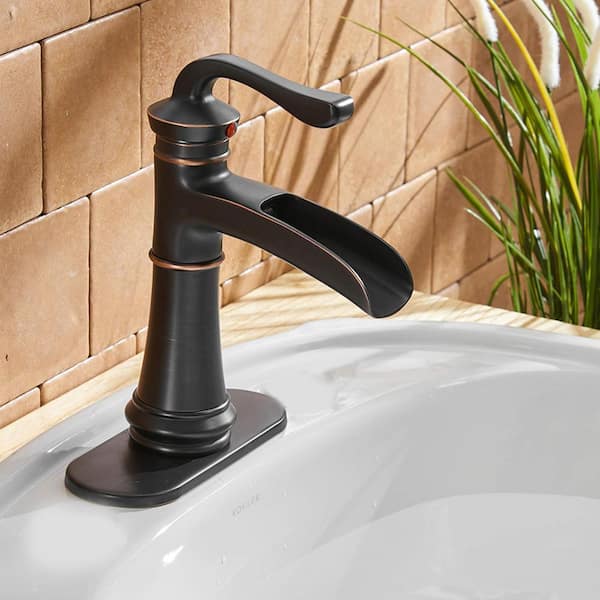 Single Handle Single Hole Bathroom Faucet with Built-in Water Filter, Corrosion Resistant in Oil Rubbed Bronze