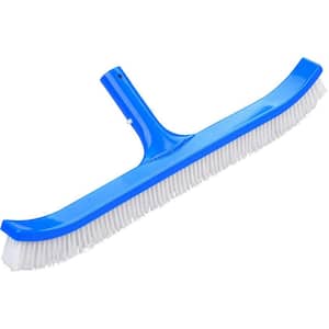 Curved 18 in. Pool Brush for Walls and Floors with Nylon Fiber Bristles