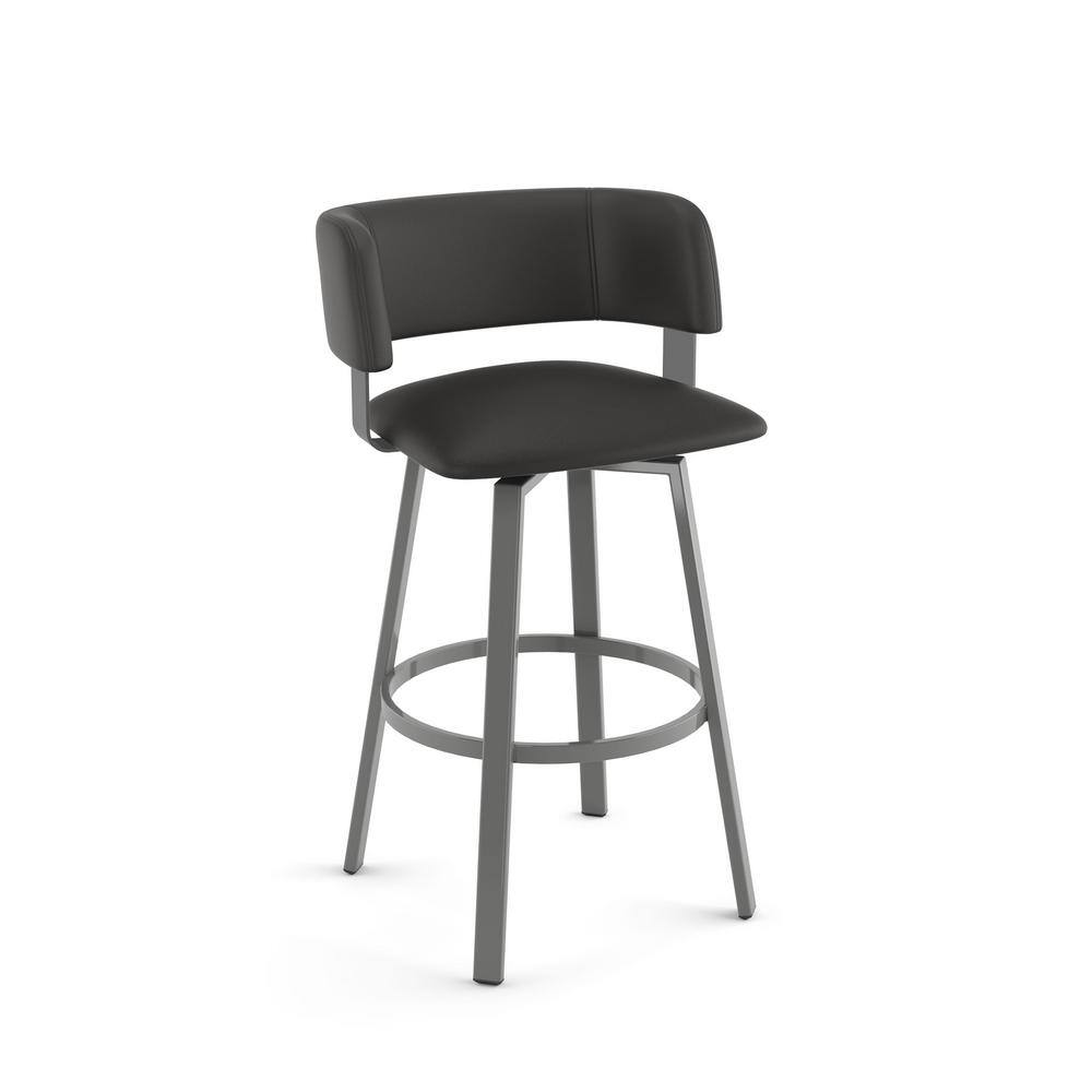 Matte Charcoal Black Adjustable Swivel Bar Stool