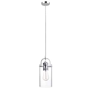 Jennings 1-Light Chrome Plug-In or Hardwire Pendant Lighting with 15 ft. Cord
