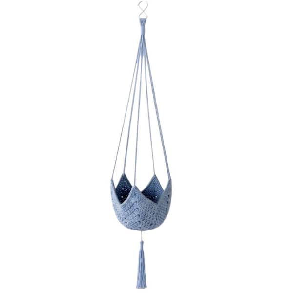 Light Blue,1 Pack Boho Macrame Plant Hanger,Large Hanging Planter Holder for Indoor Garden,Gift for Plant Lovers